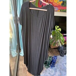 Stunning Cotton Spandex Oversize Plus Size Dress Black Flattering Fits M - XXXXL